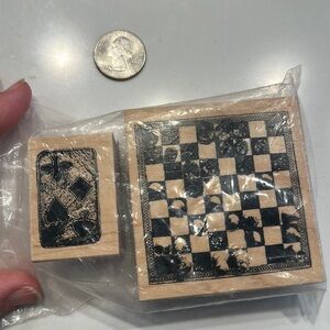 2003 Club Scrap rubber stamp set chess and playing card limited edition numbered
